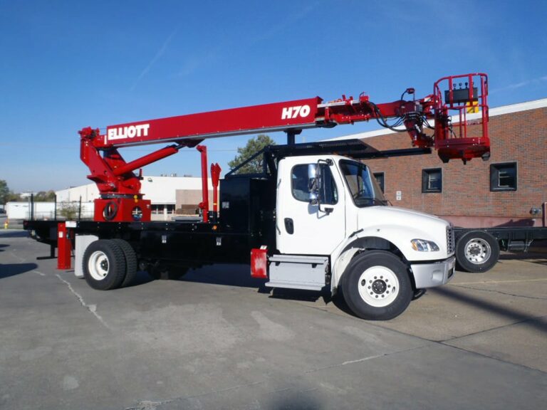 red h 70 r truck shown from side