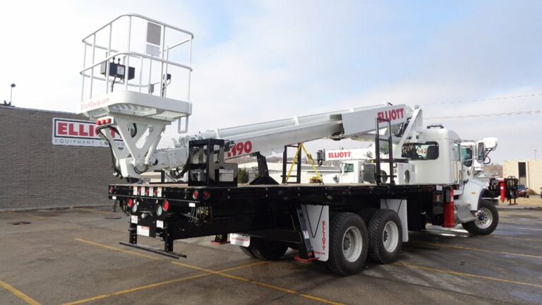 White H 90 F truck from back