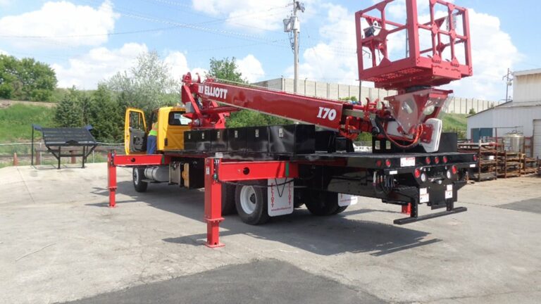 red i 70 truck from back
