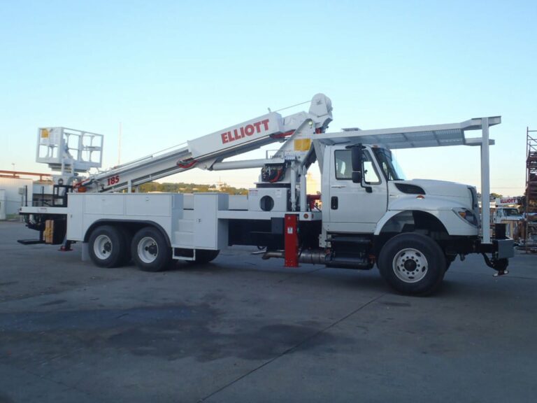 white i 85 truck from side