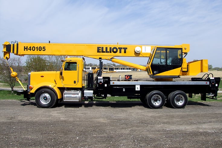 custom yellow 40105 boom truck