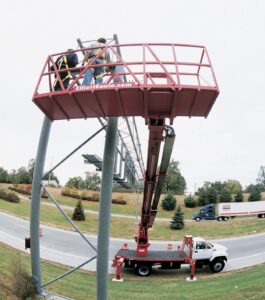 Skywalk being used by D O T workers