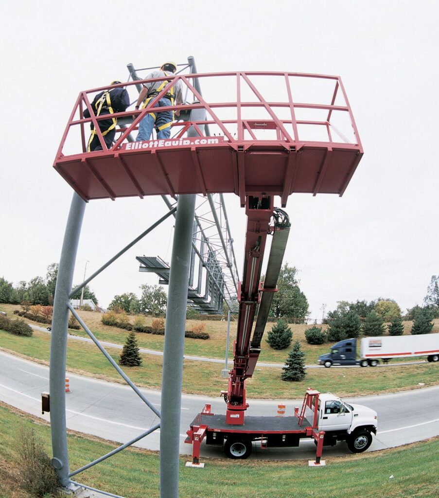 Skywalk being used by D O T workers