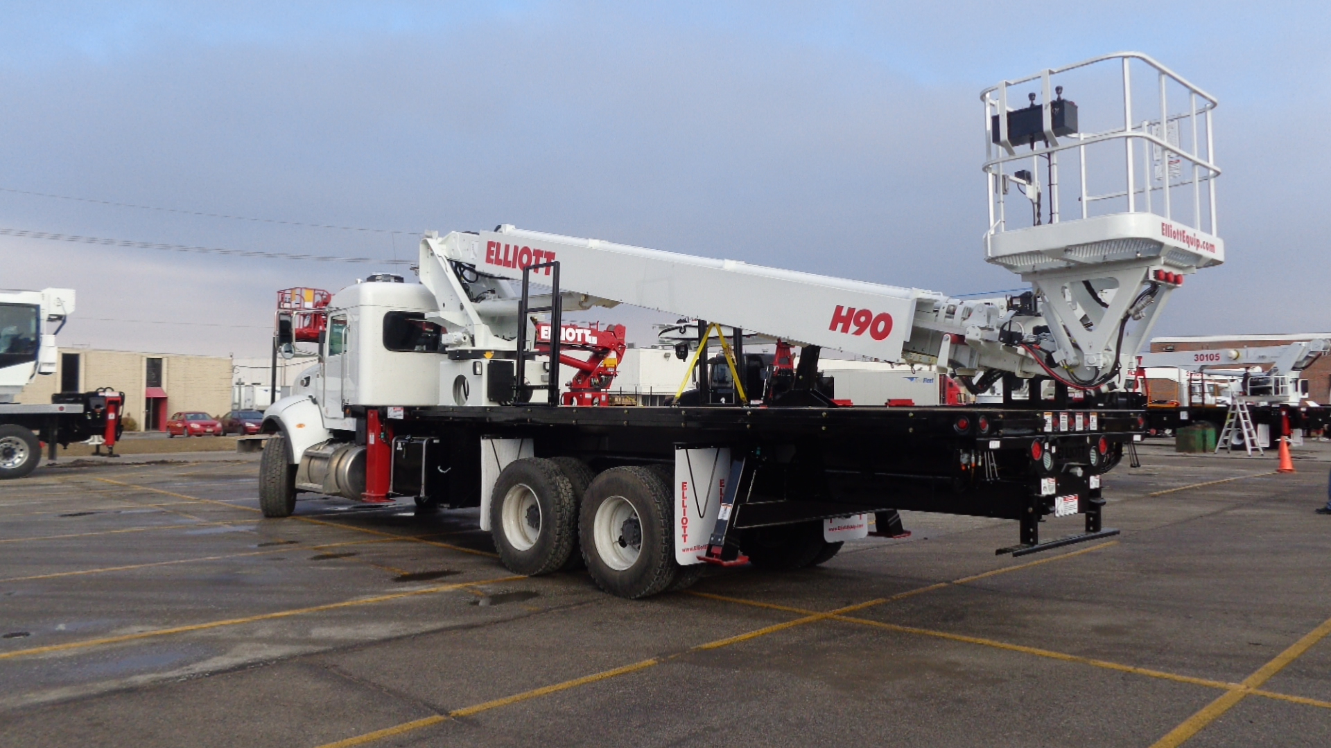 red i 70 truck from back
