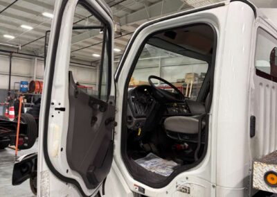 Pre-owned G40 HiReach aerial work platform with the left side door open