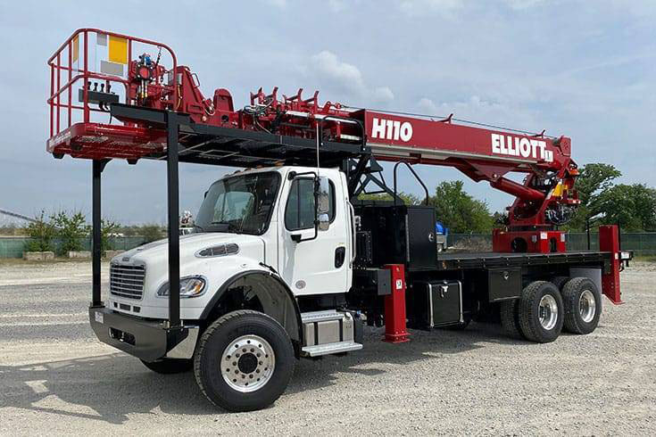 red i 70 truck from back